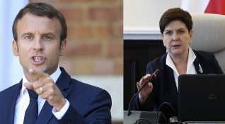 Полският премиер Беата Шидло обвини днес френския президент Еманюел Макрон